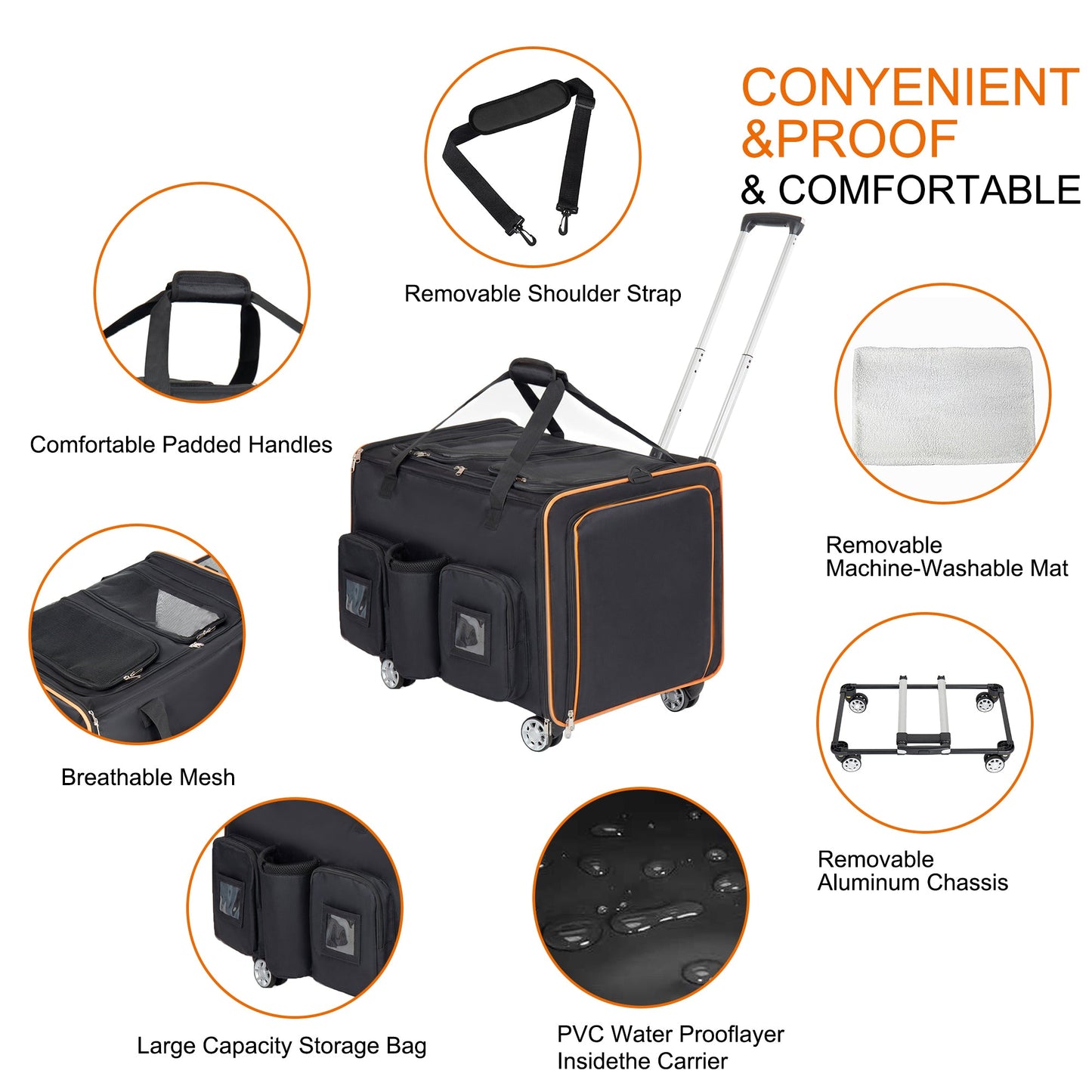 2 In 1 Large Cat Carrier for 2 Cats