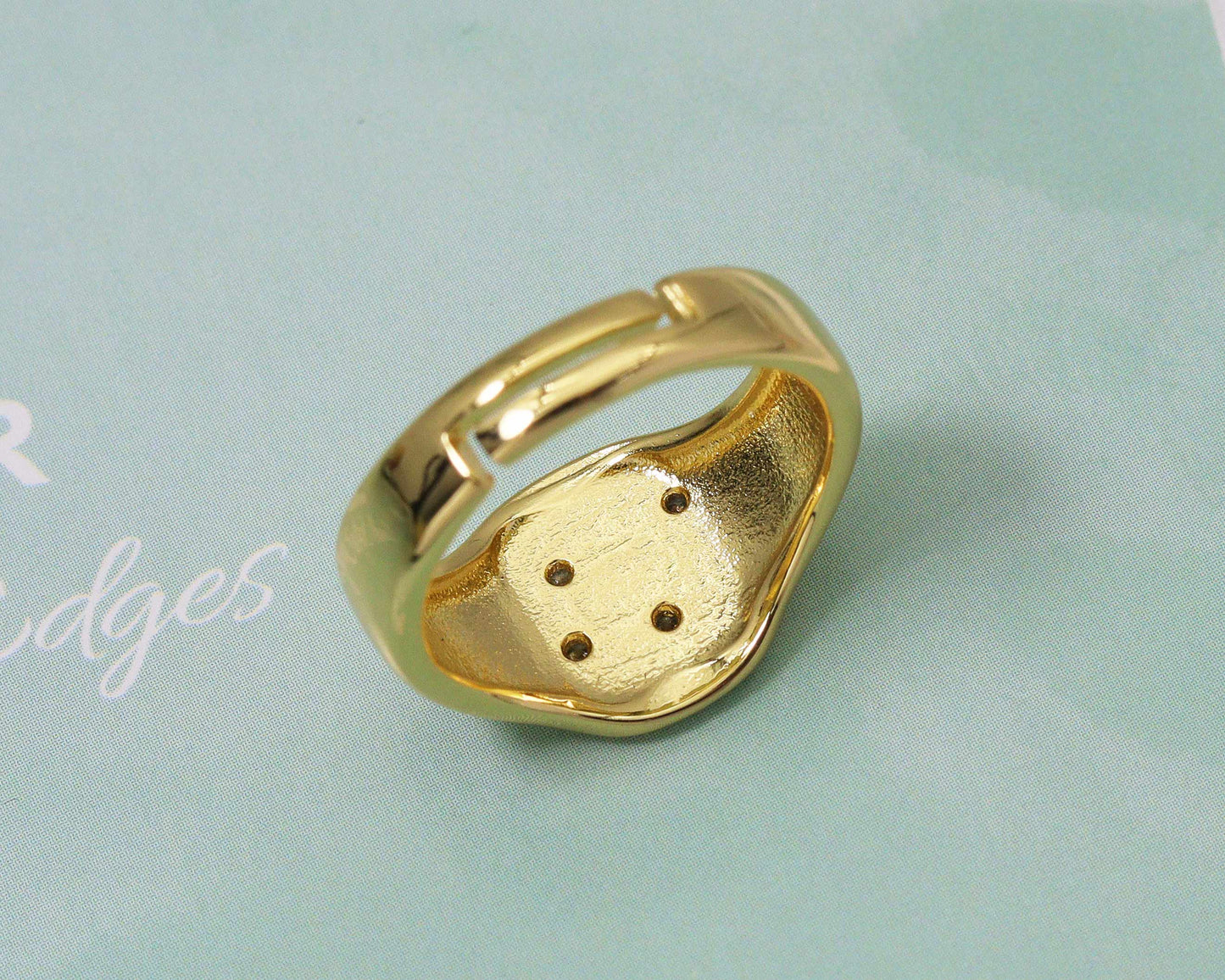 CZ Life Tree Signet Adjustable Ring, Sku#O93
