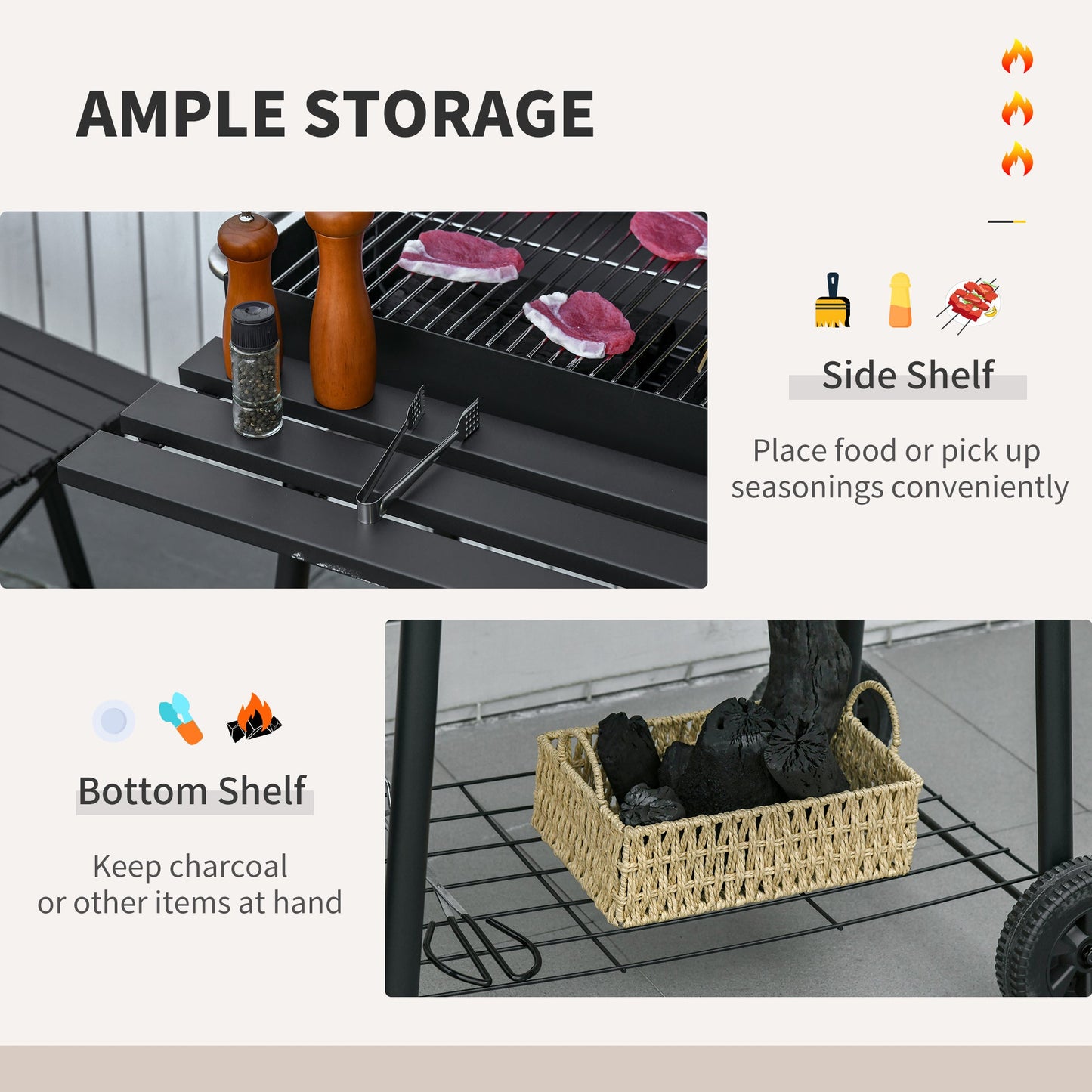 Outsunny 30" Portable Barrel BBQ Grill