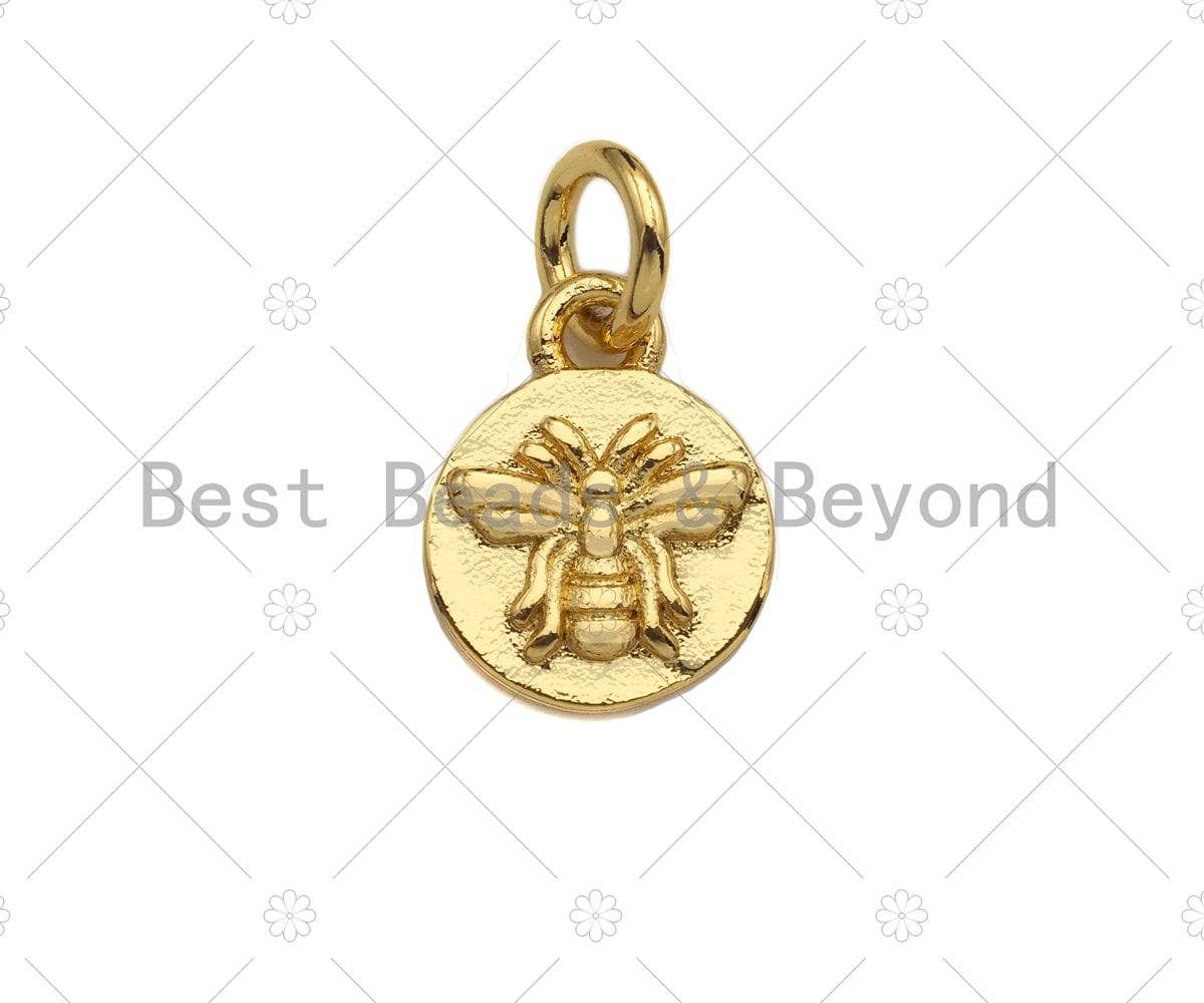 Gold Embossment Insect On Round Coin Charms, Dainty Charms,SKU#Z1162