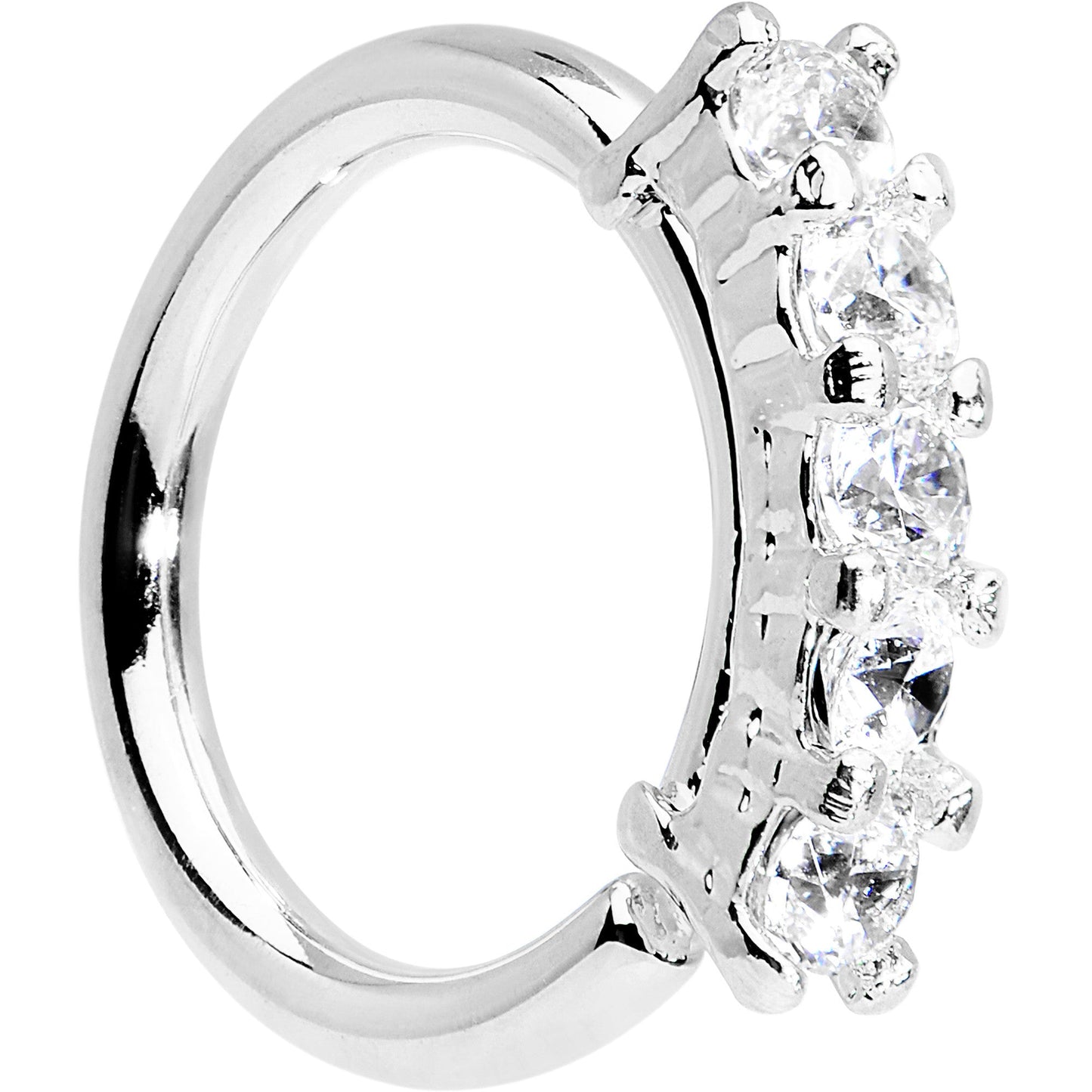 16G 5/16 Clear CZ Quintet Seamless Circular Ring