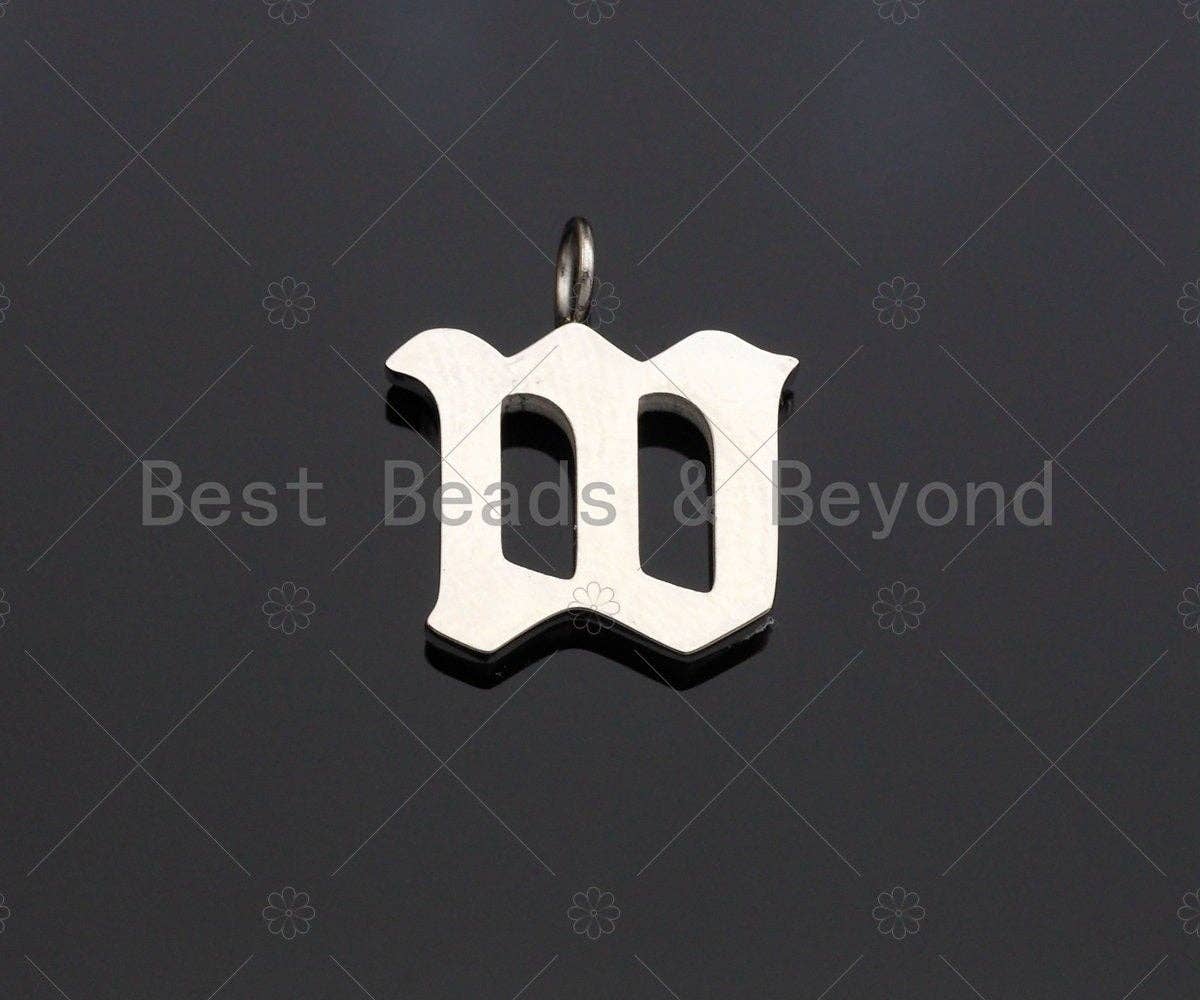 Silver Initial Charm, Silver Alphabet Charm, Y303