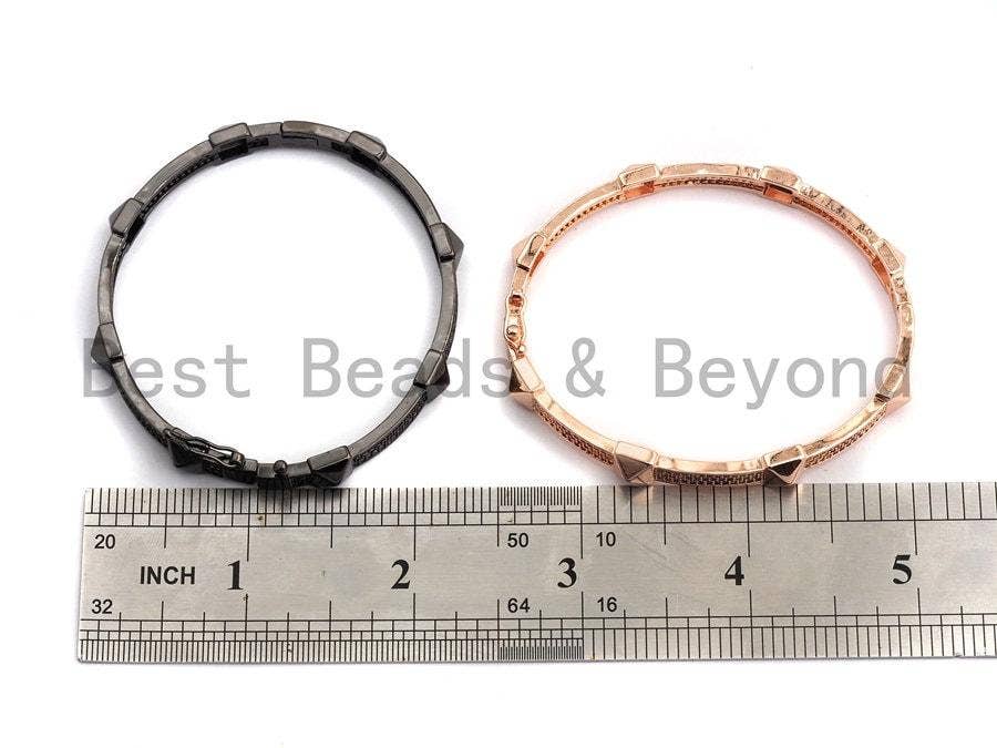 CZ Rivet Stud Bangle Bracelet, Sku#X40