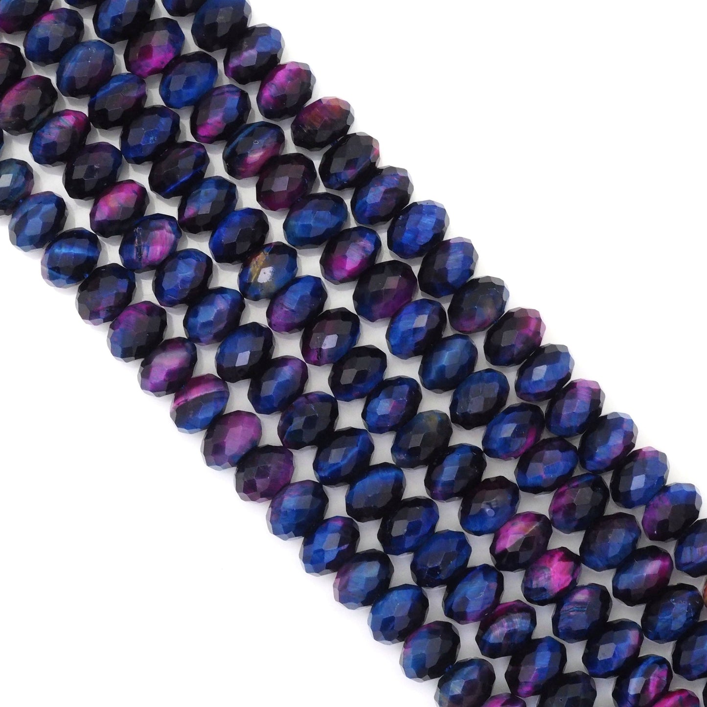 Galaxy Tiger Eye Rondelle Faceted Beads, Sku#UA311