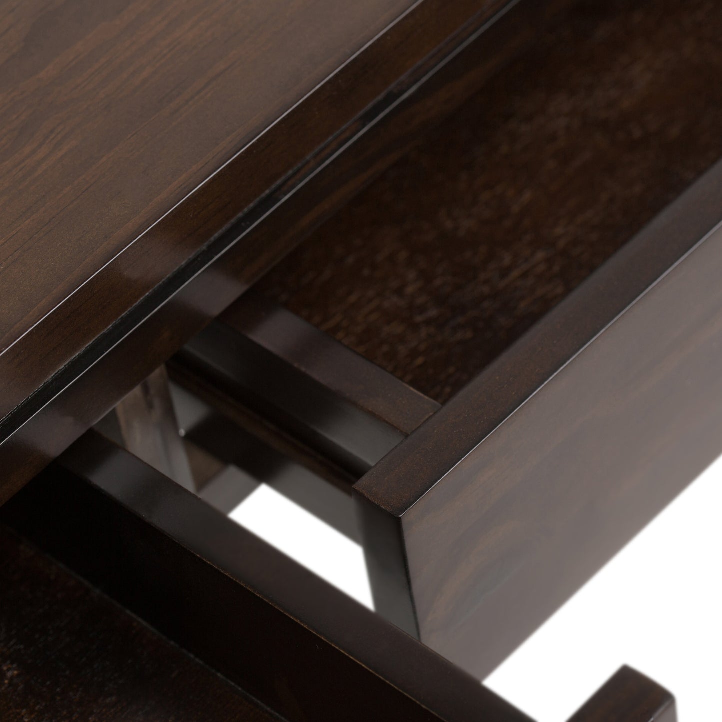 Cosmopolitan 42 Inch Wide Solid Wood Coffee Table in Mahogany