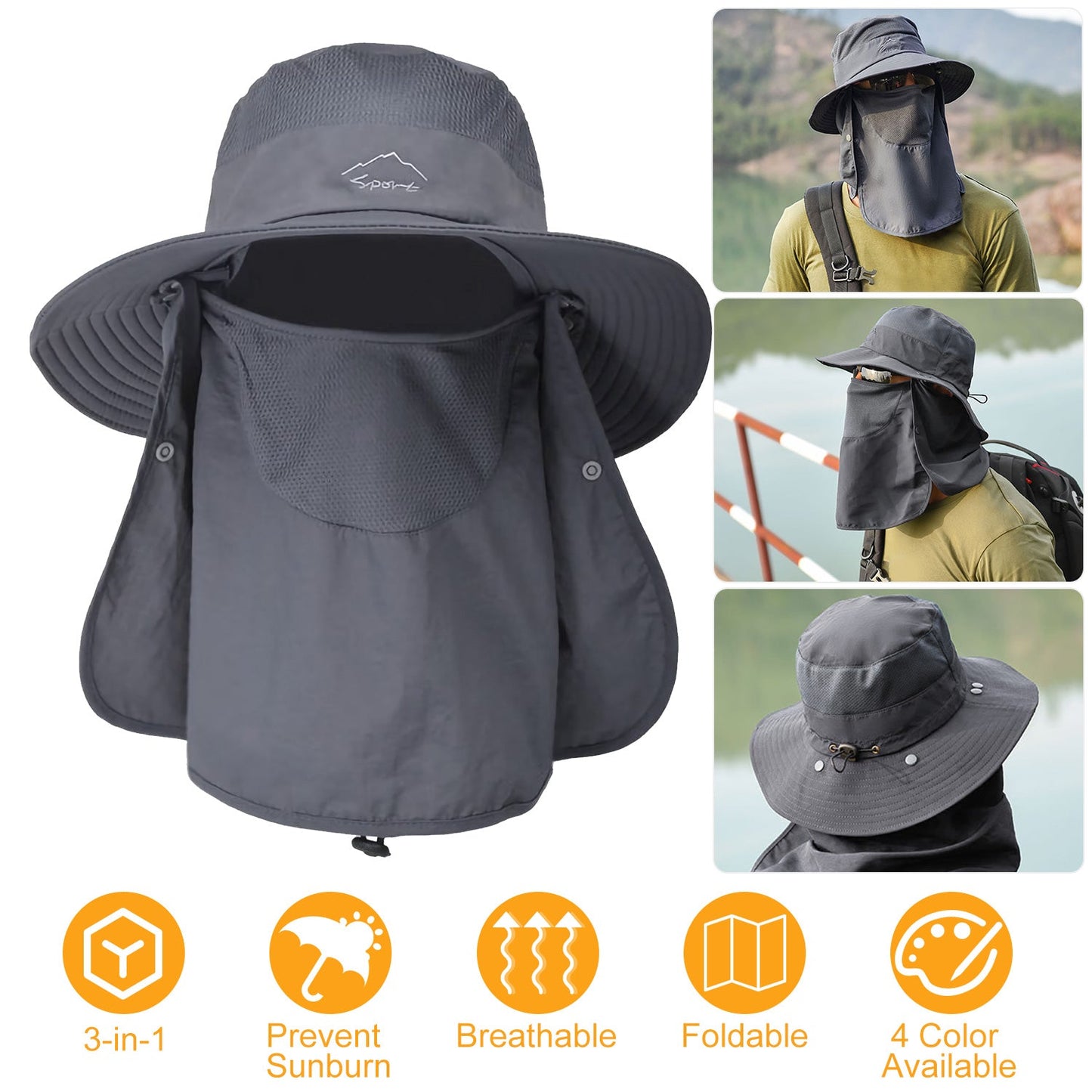Fishing Bucket Hat Wide Brim Breathable Unisex Hat