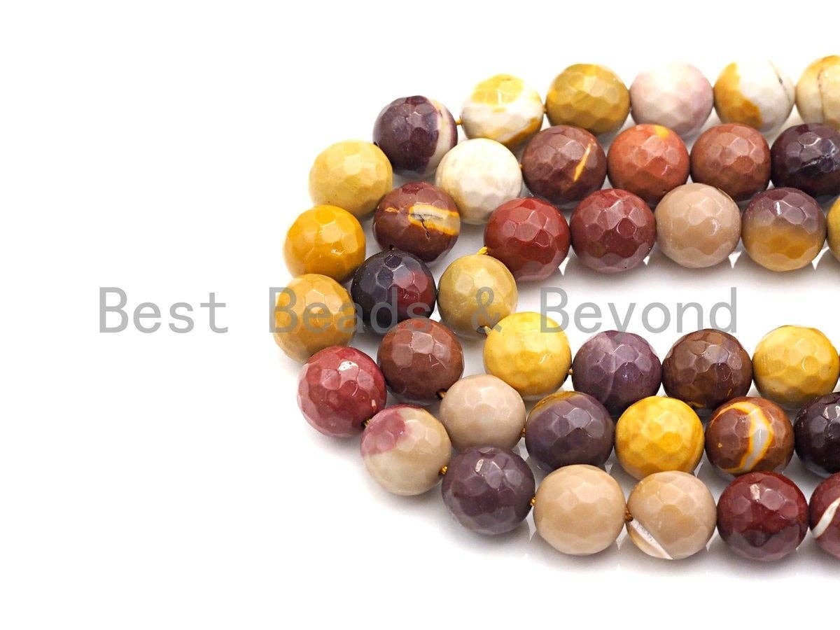 High Quality Natural Mookaite, Round Faceted 6mm/8mm/10mm, Natural Mookaite15.5" Full Strand, sku#U646