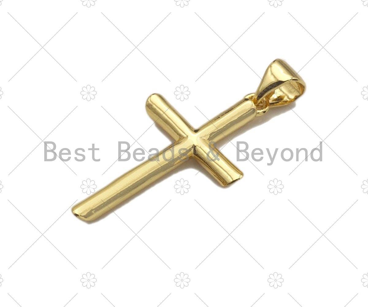 18k Gold Plated Cross Shape Charms, Gold Cross Charms, Cross Pendant, Gold Pendant, Cross Necklace Charms, 9x17/12x22/15x26mm, Sku#LK148