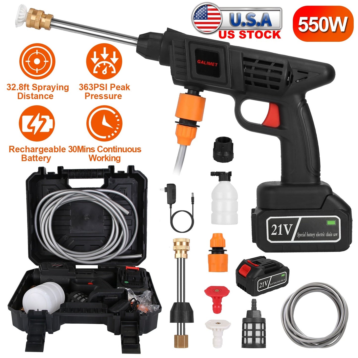 Cordless Pressure Washer Portable Electric Washer for Cars