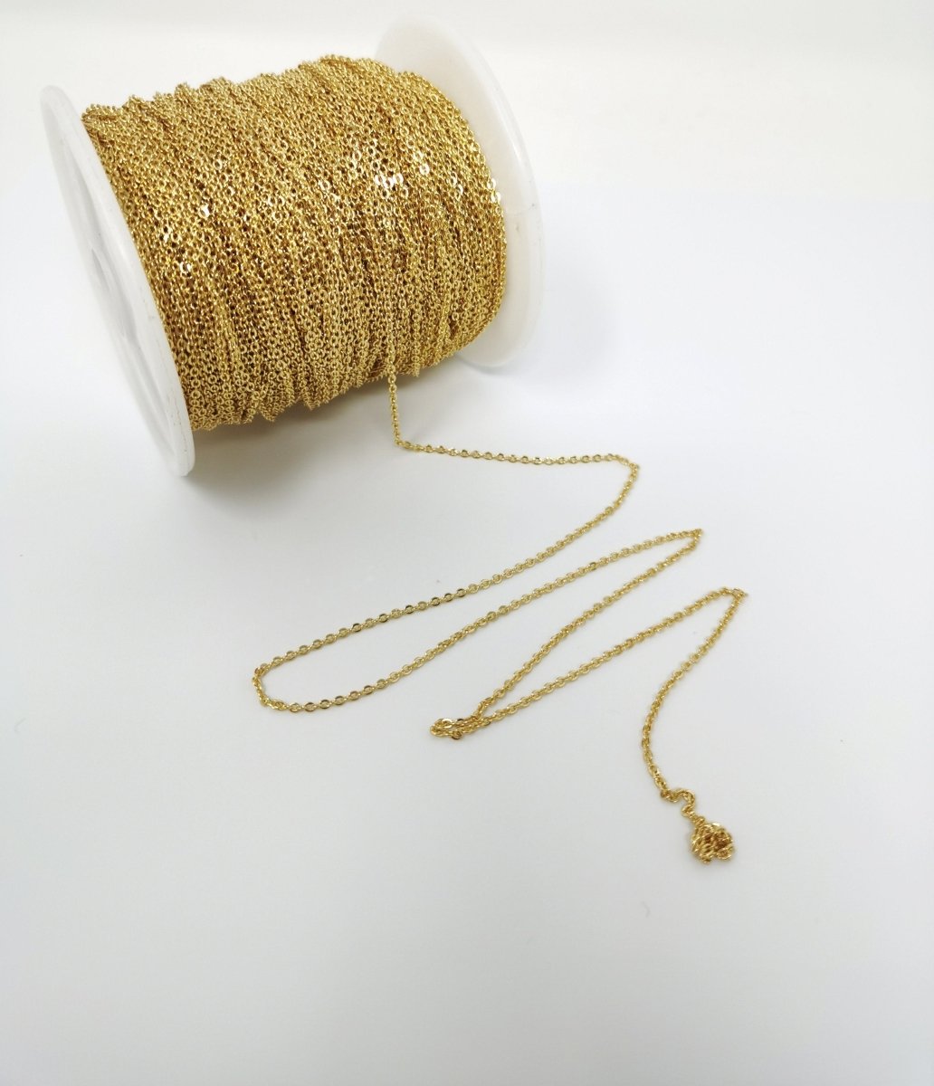 Delicate 16K Gold Filled ROLO Chain by Yard For Jewelry Making, Lead Free Nickel Free Chain for Necklace Bracelet Anklet Component Supply | ROLL-025