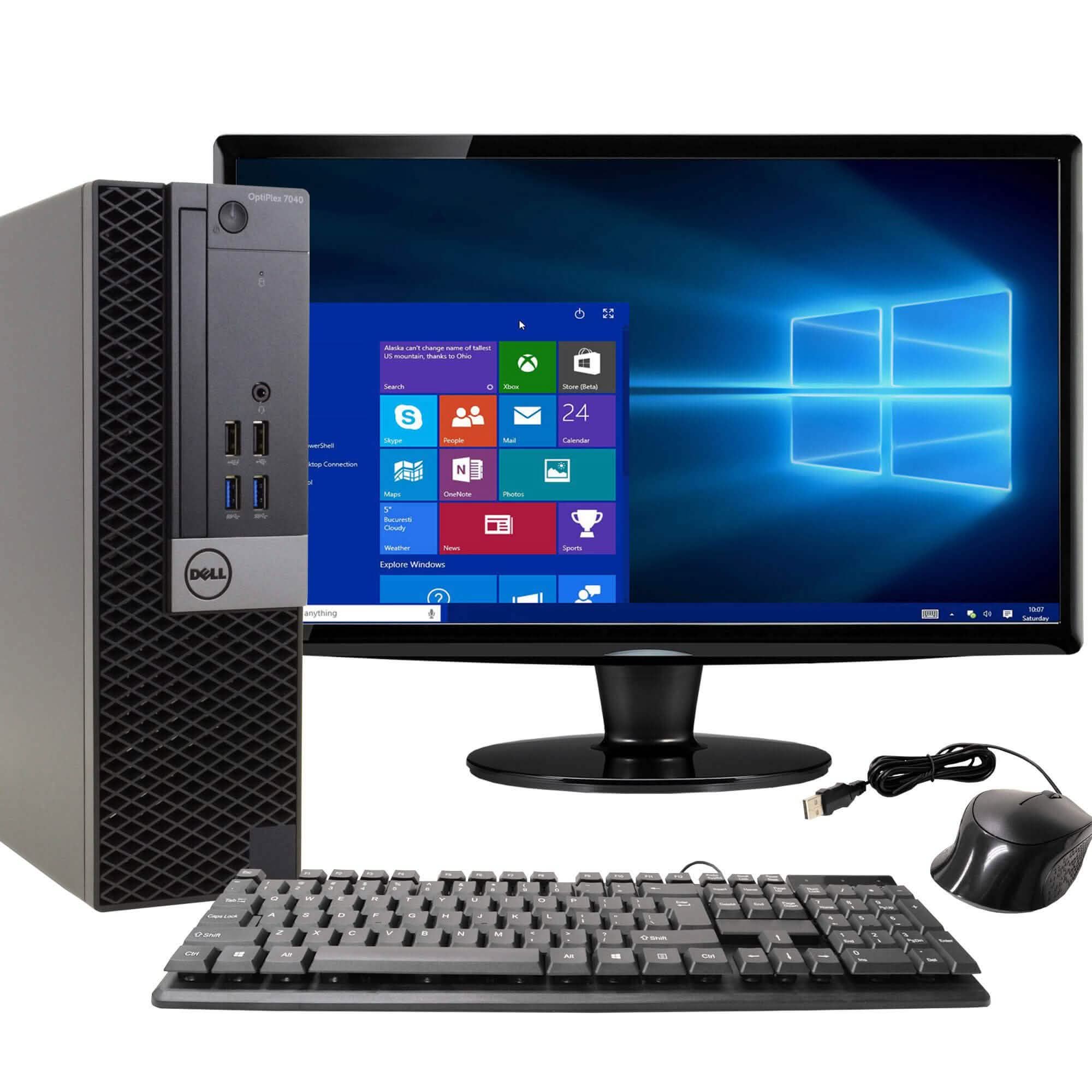 Ordinateur de bureau Dell OptiPlex 7040 avec écran large 22" (reconditionné)