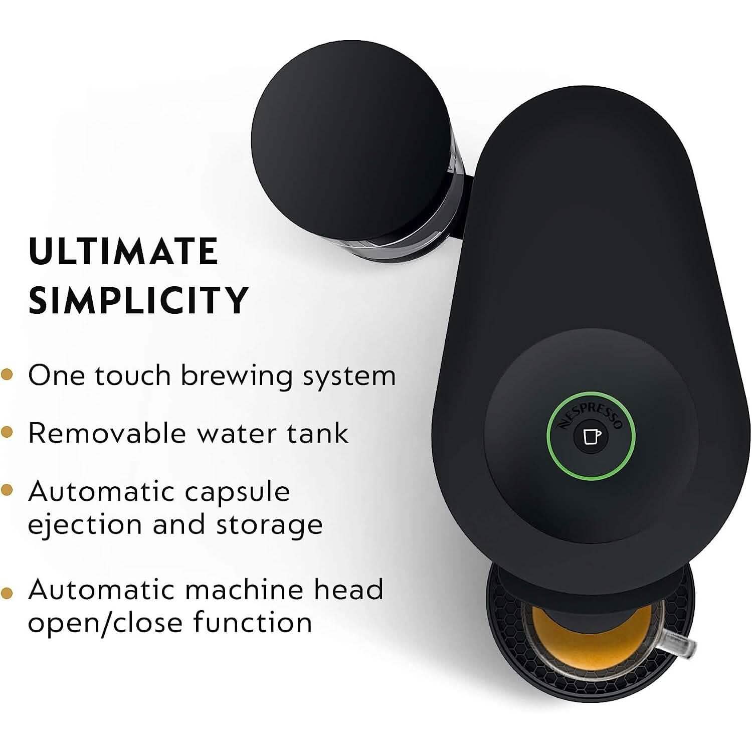 De'Longhi Nespresso VertuoPlus コーヒー＆エスプレッソマシン、38オンス、マットブラック（整備済み）