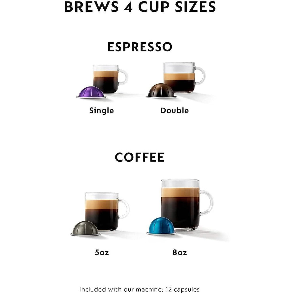 De'Longhi Nespresso VertuoPlus コーヒー＆エスプレッソマシン、38オンス、マットブラック（整備済み）