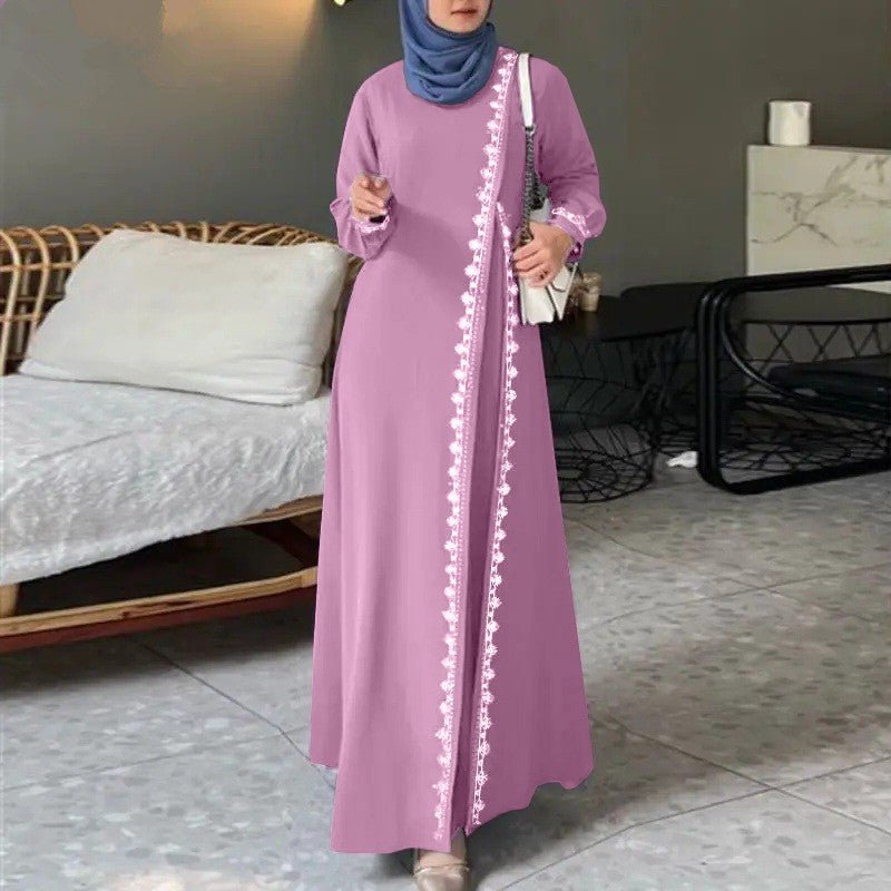 Designer Casual Abaya With Lace Detailing (MA146)