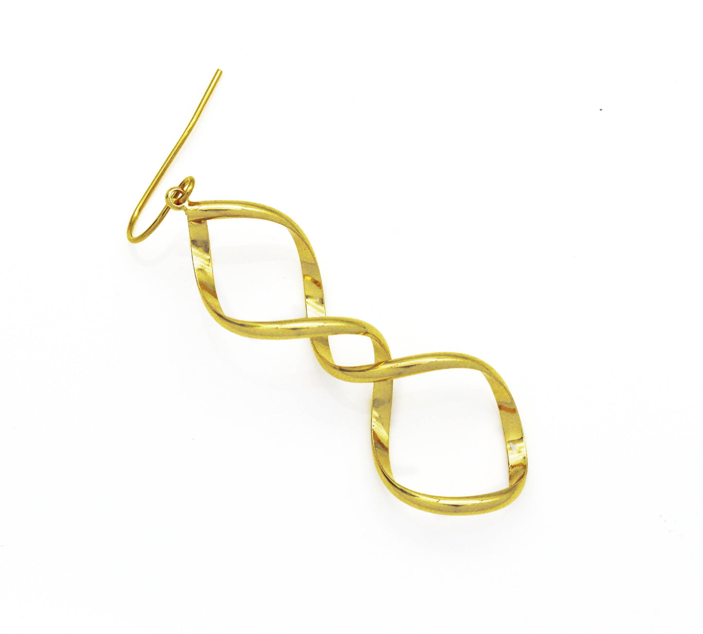Gold Spiral Earrings, Twist Swirl Line earring, Sku#LX77