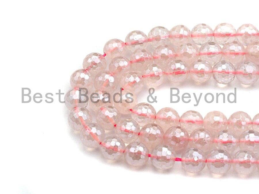 Mystic Plated Natural Rose Quartz Beads, High Quality Rose Quartz Beads, 6mm/8mm/10mm/12mm, sku# U482
