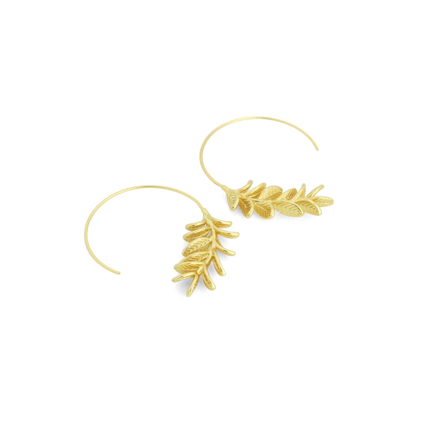 Gold Silver Wheart flower Leaf Shape Hoop Earrings, Sku#L740