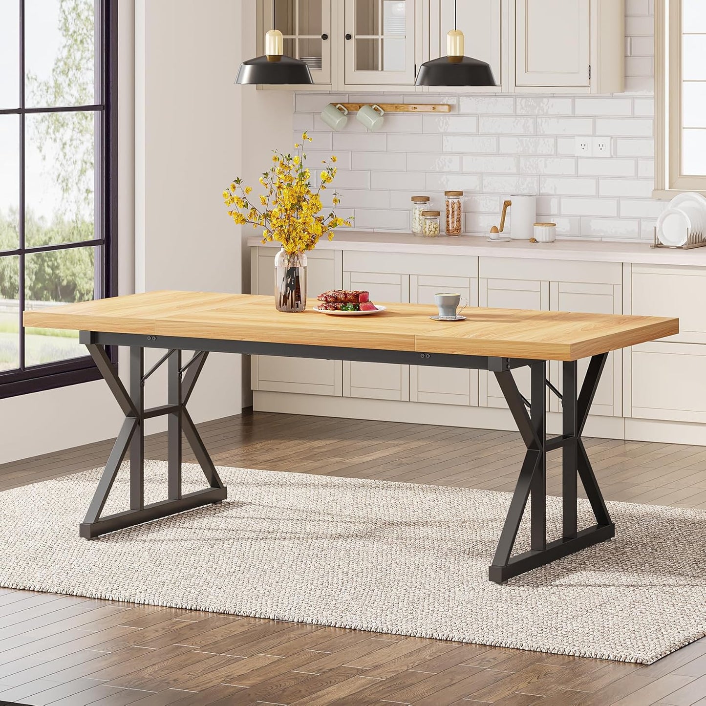 71" Farmhouse Dining Table for 6