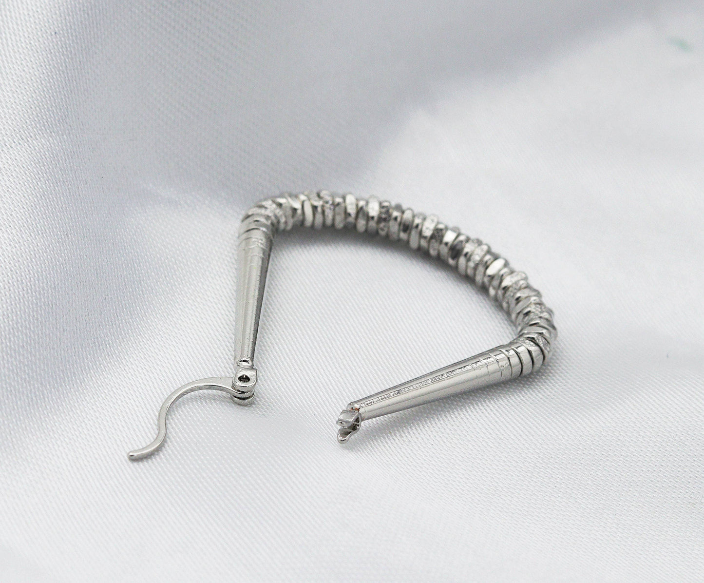 Triangle Spike Huggie Hoop Earrings, Sku#B200
