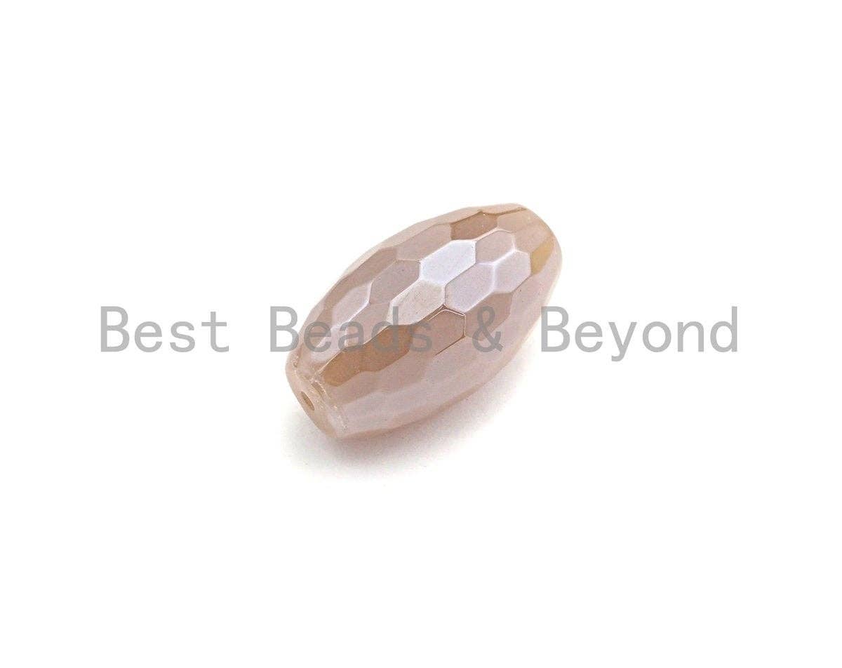 Gorgeous Plated Moonstone Beads, Oval Faceted Moonstone Beads, Focal Moonstone, Pink Moonstone Beads, 12x20mm, sku#U578