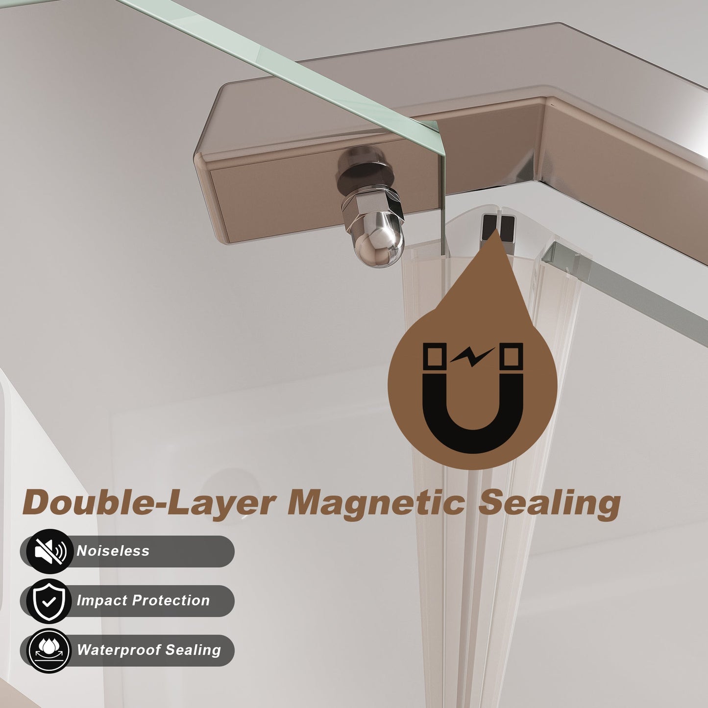 Frameless Neo-Angle Pivot Shower Enclosure - 36" x 36" x 72"