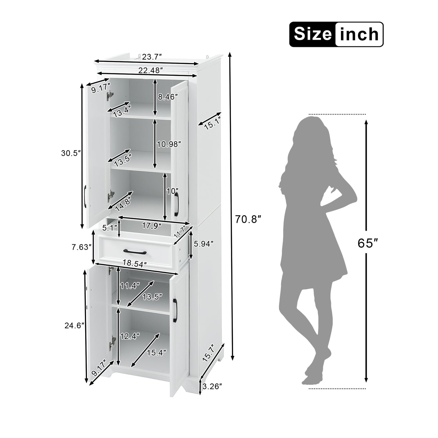 70.8" Freestanding Bathroom Vanity with Modern Elegant Design