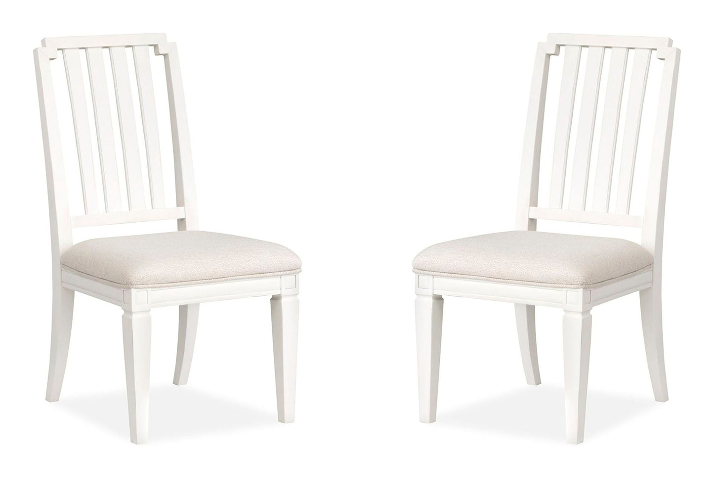 Willowbrook - Upholstered Side Chair With Wood Slat Back (Set of 2) - Egg Shell White