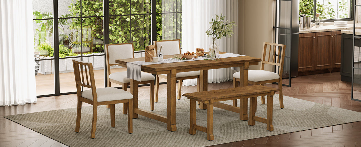 TREXM 6-Piece Farmhouse Dining Set for 6