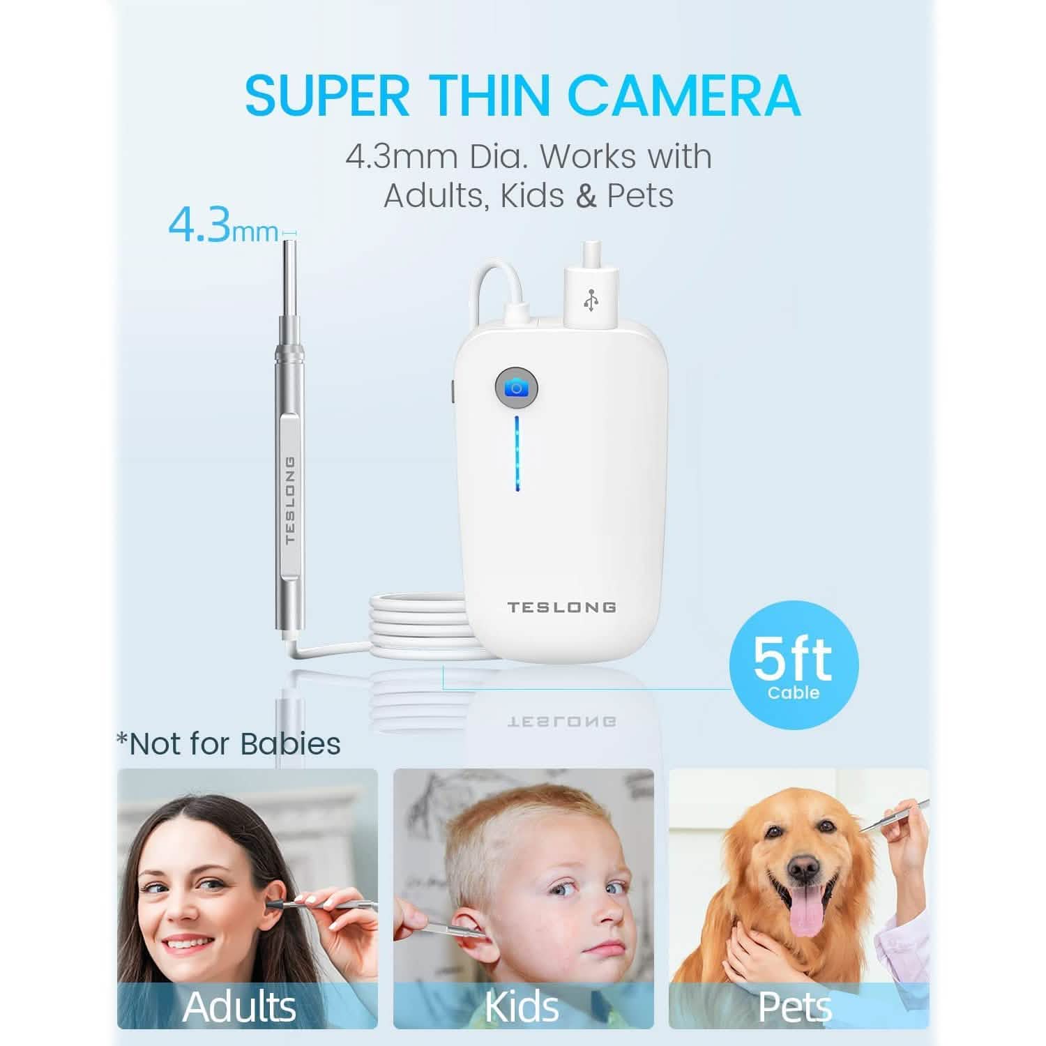 Digital Otoscope Camera with Light