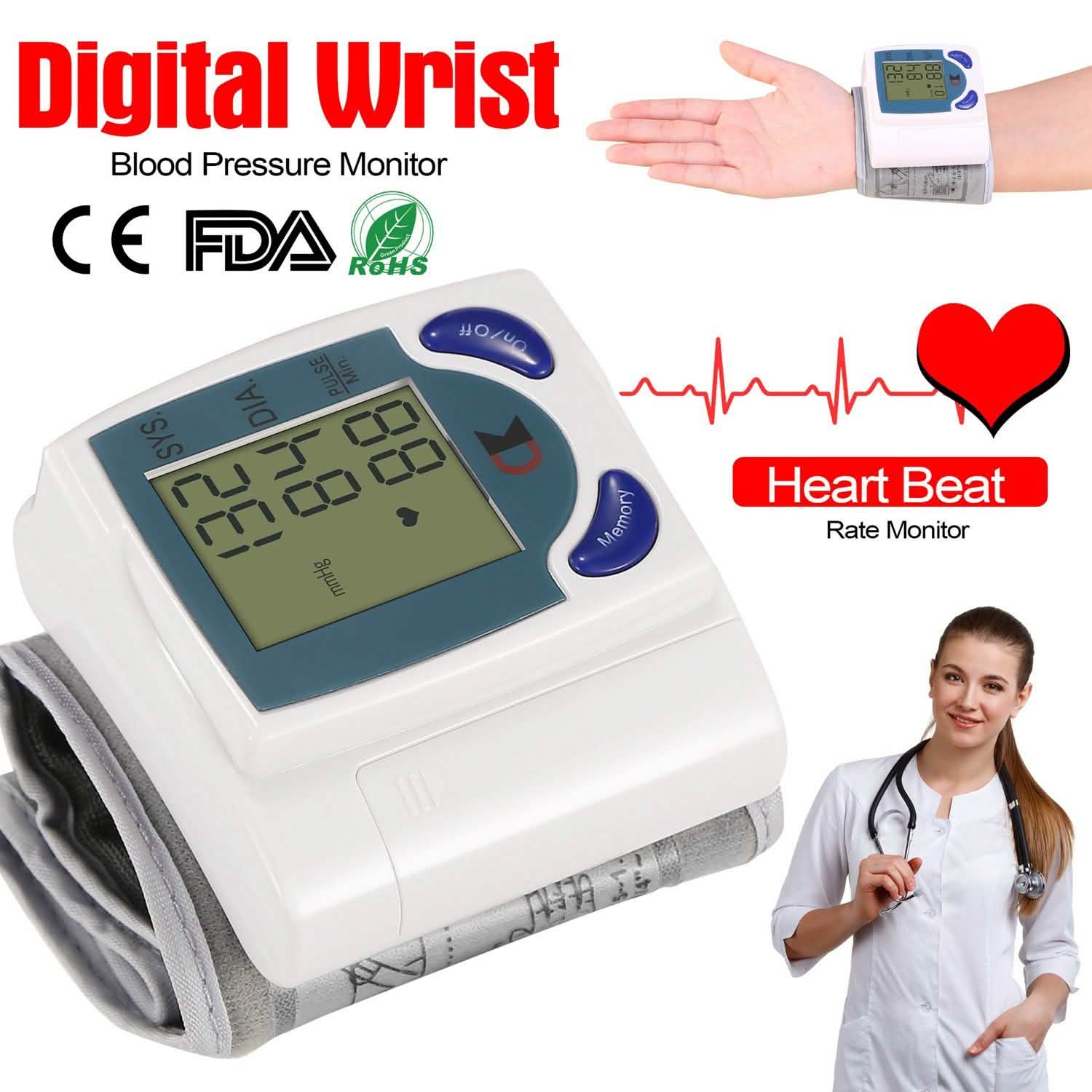 Digital Wrist Blood Pressure Monitor