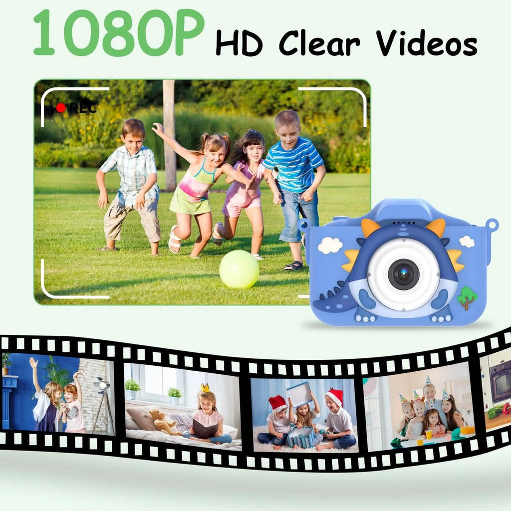 恐竜キッズセルフィー 48MP 1080P HD カートゥーンデジタルカメラ