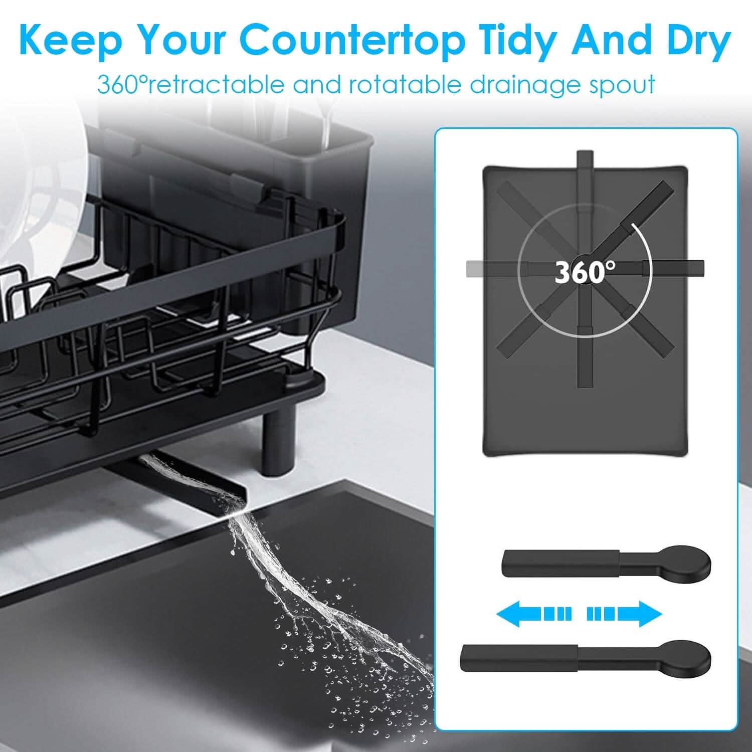 Dish Drying Rack Drain Board Utensil Holder Organizer