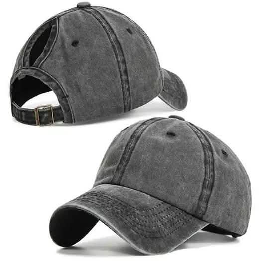 Casquette de baseball queue-de-cheval effet vieilli