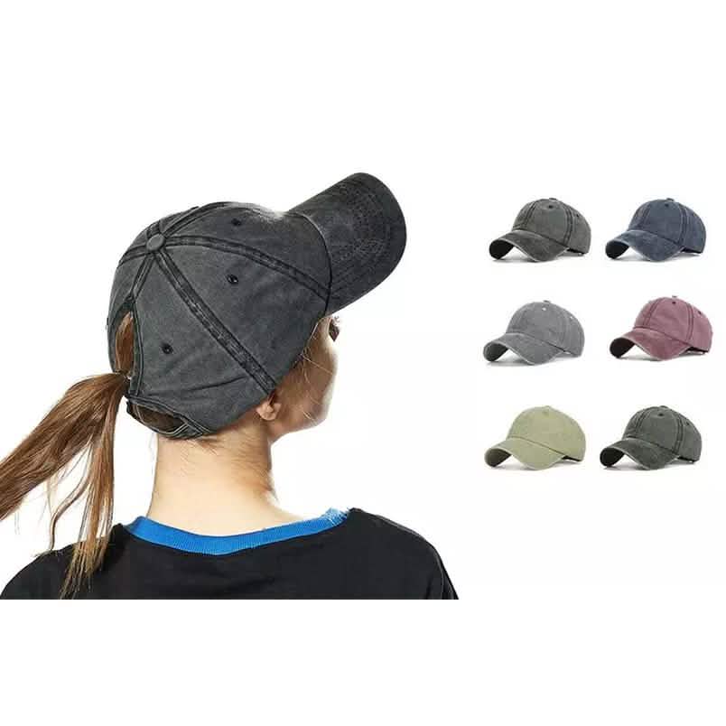 Casquette de baseball queue-de-cheval effet vieilli