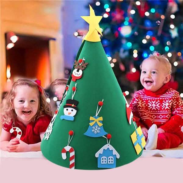 DIY 3Dフェルトクリスマスツリーアップグレード幼児用クリスマスツリー