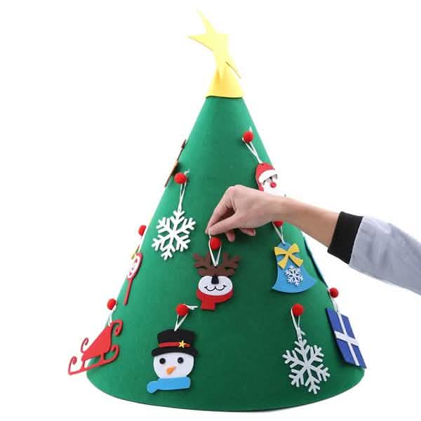 DIY 3Dフェルトクリスマスツリーアップグレード幼児用クリスマスツリー