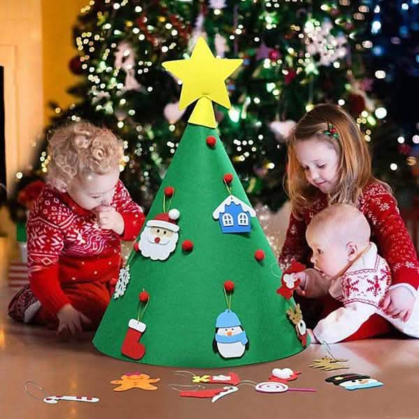 DIY 3Dフェルトクリスマスツリーアップグレード幼児用クリスマスツリー