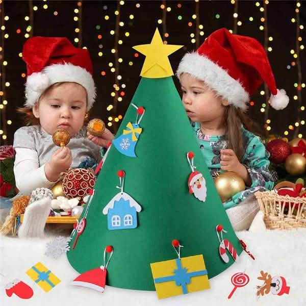 DIY 3Dフェルトクリスマスツリーアップグレード幼児用クリスマスツリー
