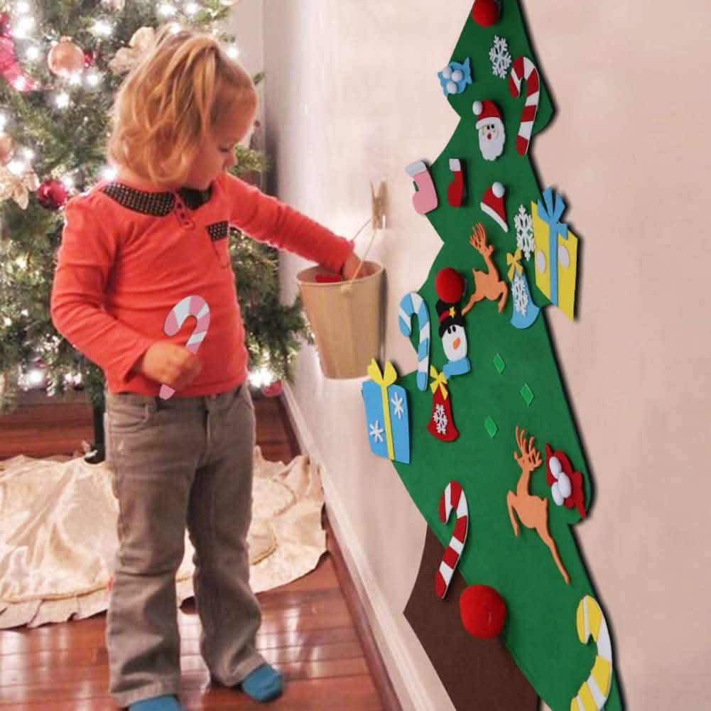 Kit de sapin de Noël en feutre à fabriquer soi-même avec décorations