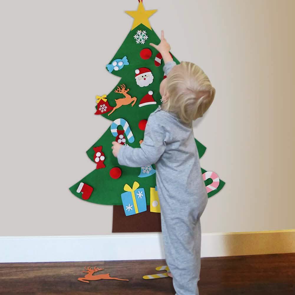 Kit de sapin de Noël en feutre à fabriquer soi-même avec décorations