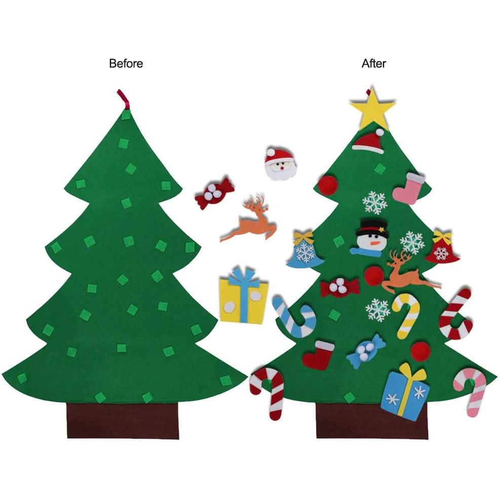 Kit de sapin de Noël en feutre à fabriquer soi-même avec décorations