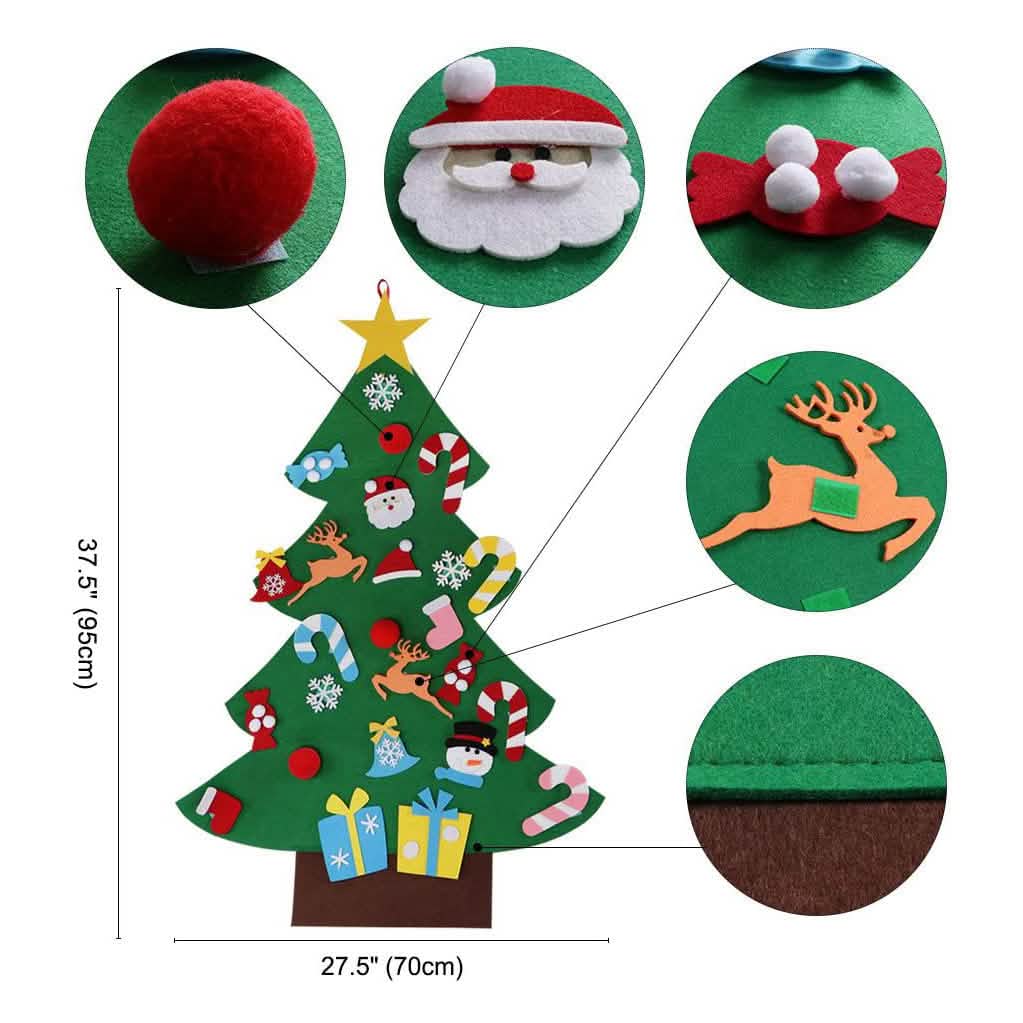 Kit de sapin de Noël en feutre à fabriquer soi-même avec décorations