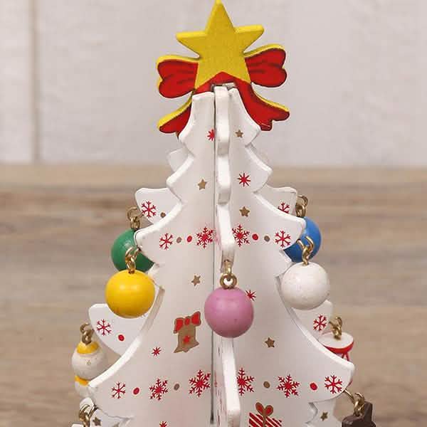 Sapin de Noël stéréo en bois à faire soi-même - Ornements de décoration de Noël