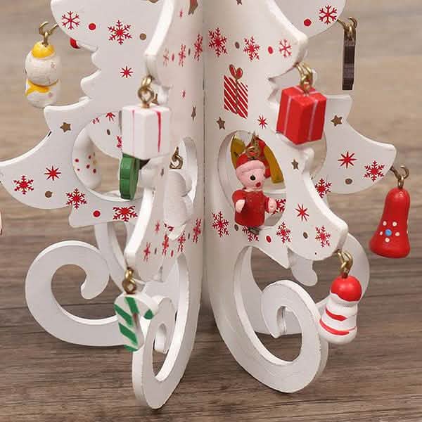 Sapin de Noël stéréo en bois à faire soi-même - Ornements de décoration de Noël