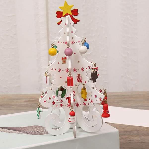 Sapin de Noël stéréo en bois à faire soi-même - Ornements de décoration de Noël