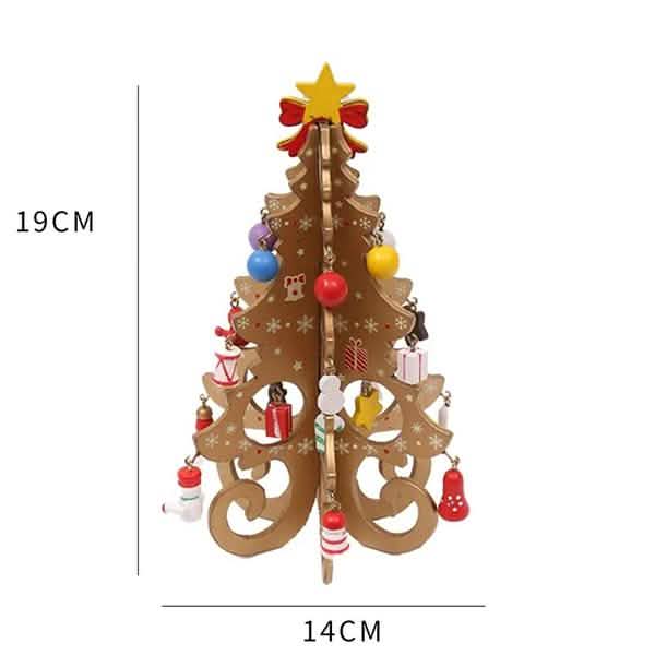 Sapin de Noël stéréo en bois à faire soi-même - Ornements de décoration de Noël