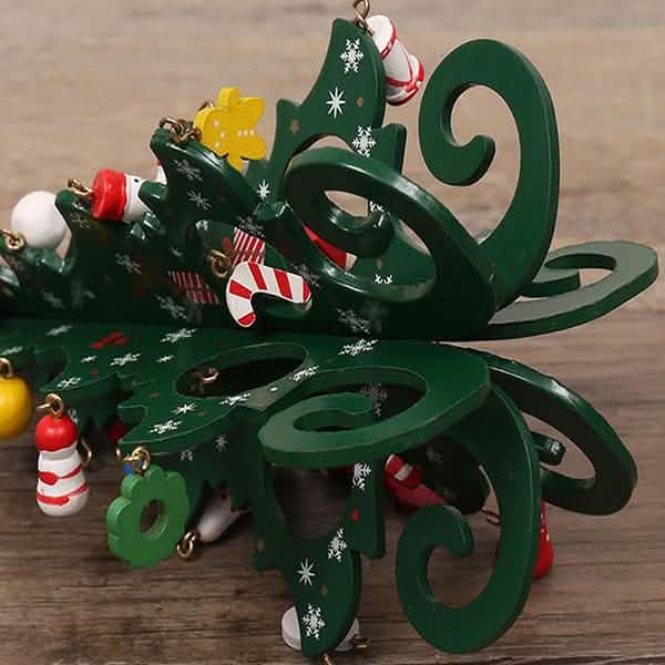 Sapin de Noël stéréo en bois à faire soi-même - Ornements de décoration de Noël