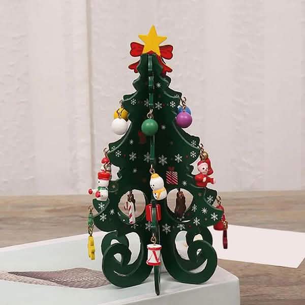 Sapin de Noël stéréo en bois à faire soi-même - Ornements de décoration de Noël