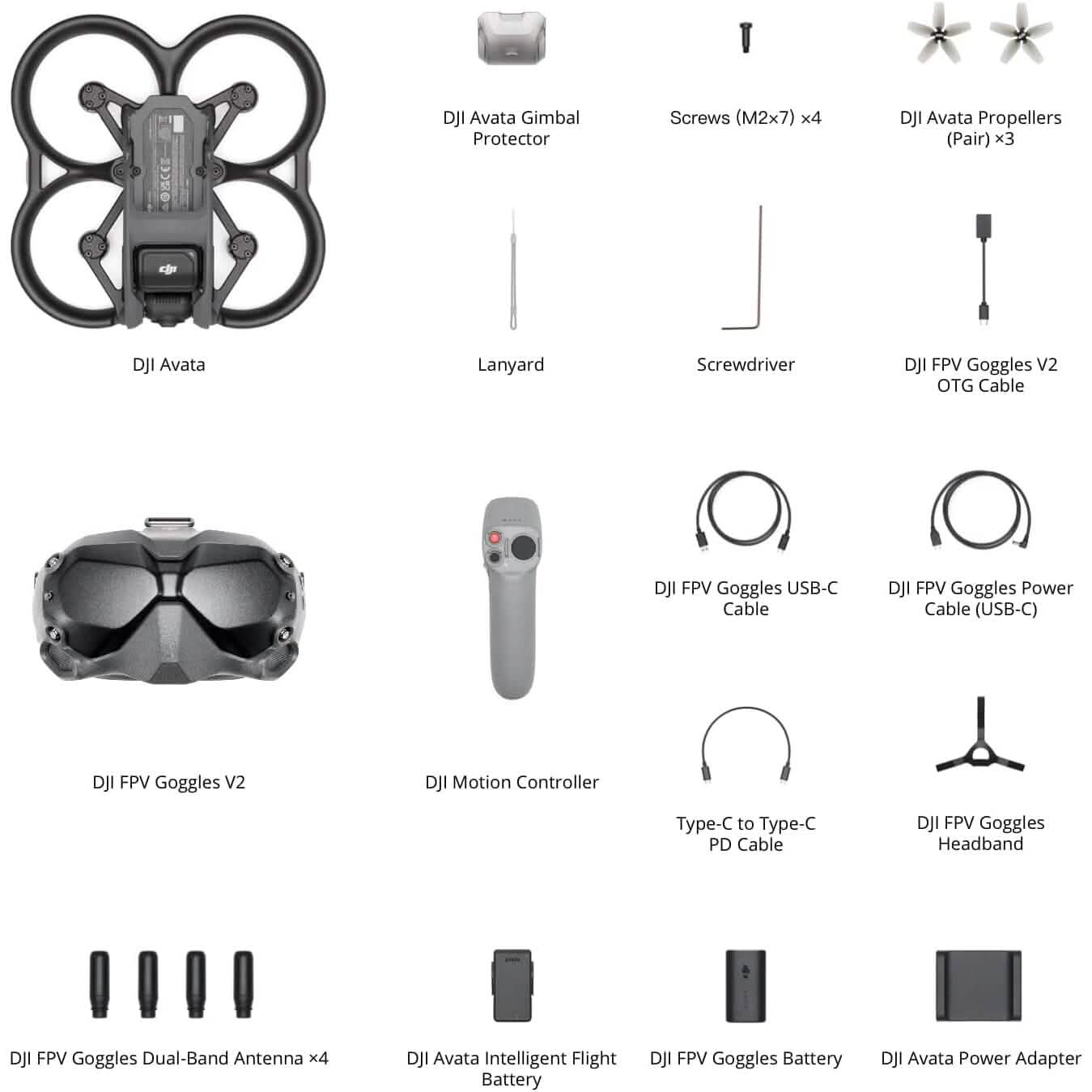 DJI Avata Fly Smart Combo (DJI FPV Goggles V2) – Drone quadricoptère UAV avec vidéo 4K stabilisée (vue à la première personne) (remis à neuf)