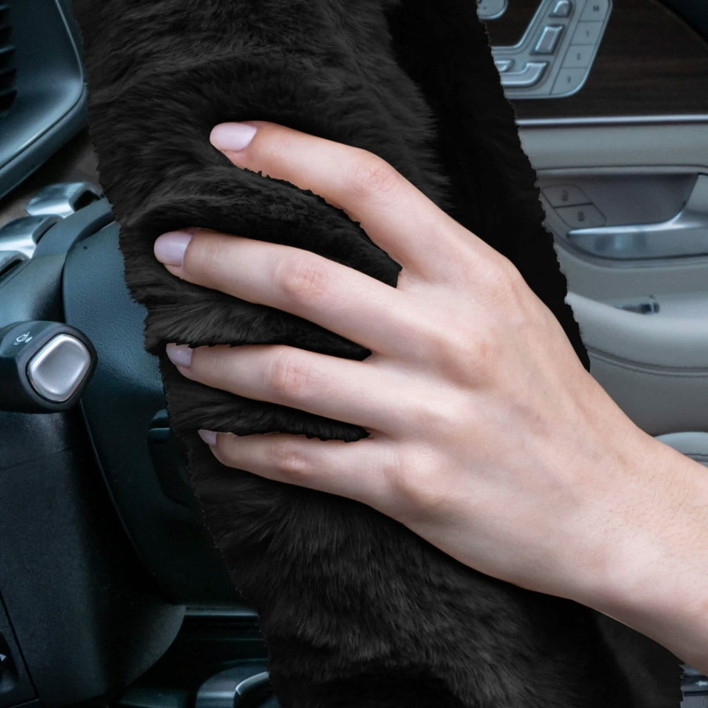 Doe16 Faux Rabbit Fur Steering Wheel Cover